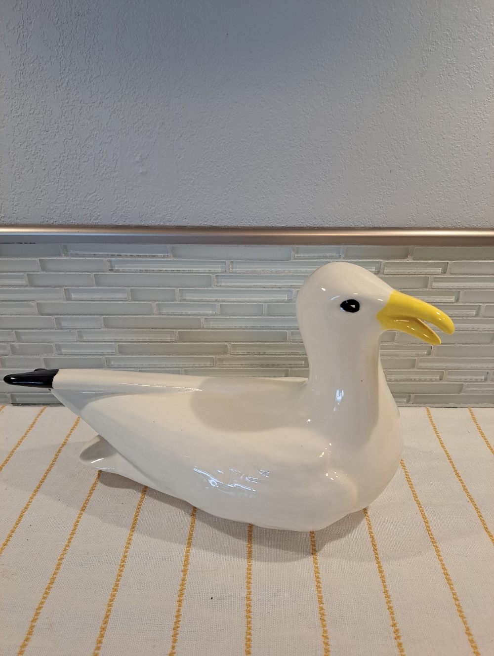 Vtg Art Pottery Seagull Bird Figurine 12"  Karen Kritter Studio Mendocino Ca